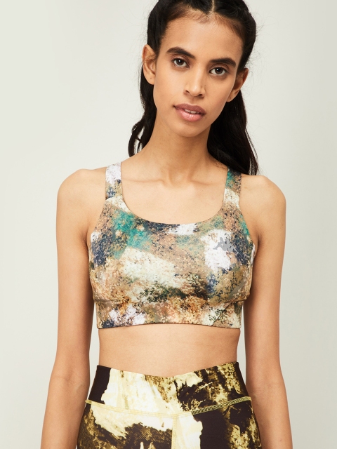 

Kappa Olive Green & Beige Printed Non-Wired Lightly Padded Workout Bra 8907362840959
