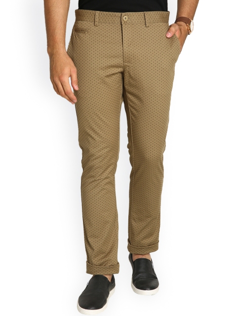 

Blackberrys Olive Brown Skinny Printed Trousers