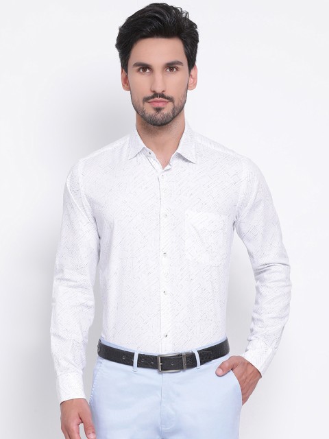 

Richlook Men White Slim Fit Printed Party Shirt