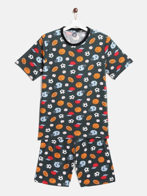 

YK Boys Multicoloured Pure Cotton Printed Night Suit, Multi