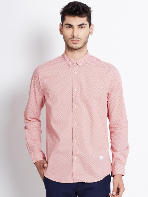 

Blackberrys Men Red & White Slim Fit Printed Casual Shirt