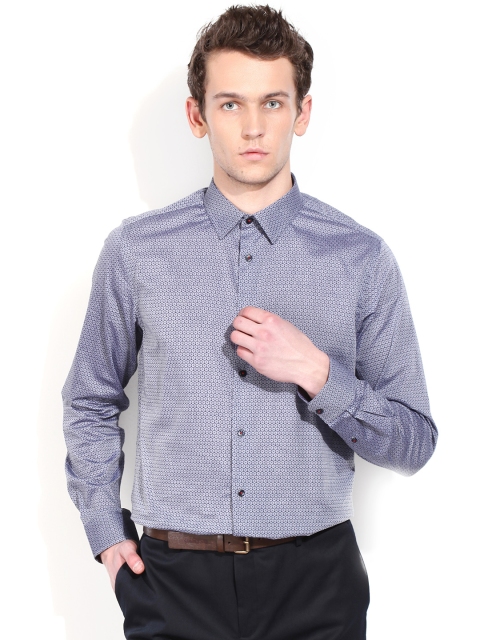 

Blackberrys Grey Printed Slim Fit Formal Shirt