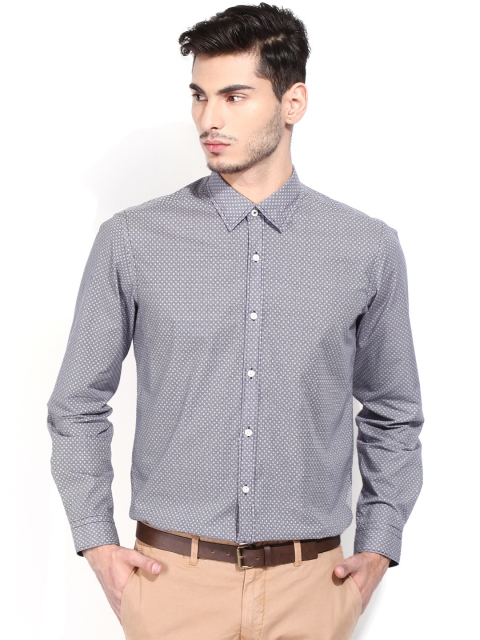 

Blackberrys Grey Printed Slim Fit Formal Shirt