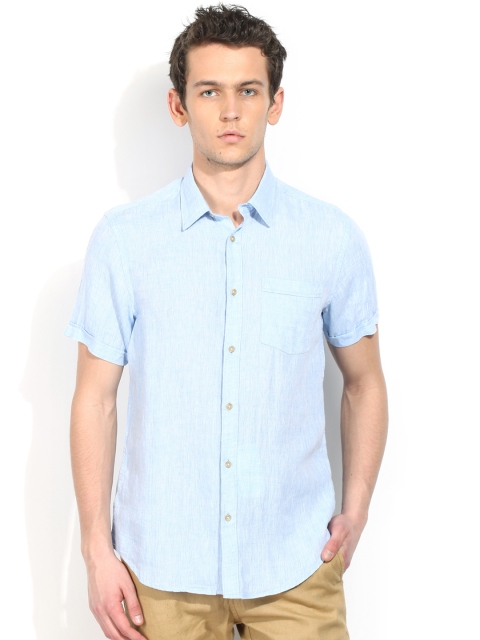 

Blackberrys Blue Linen Slim Fit Smart Casual Shirt