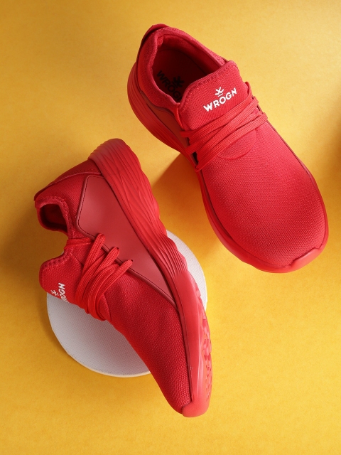 

WROGN Men Red Solid Sneakers