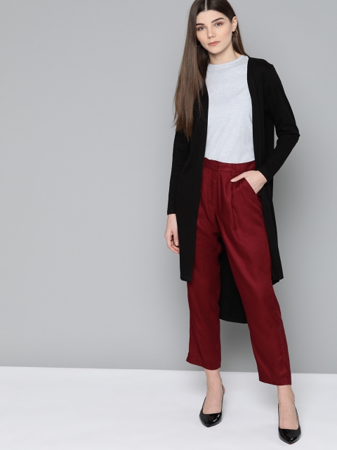 

Chemistry Women Black Solid Open Front Shrug