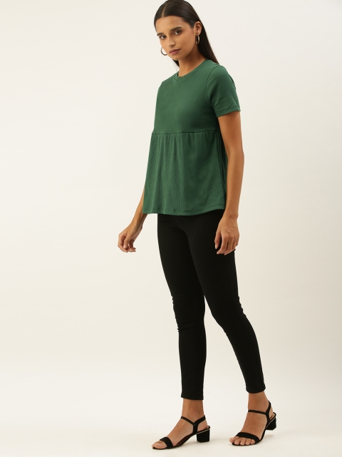 

Chemistry Women Green Solid Empire Top