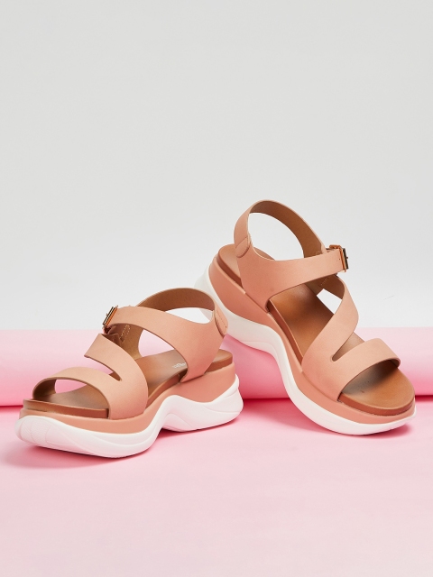

Ginger by Lifestyle Women Pink Solid Flatform Heels
