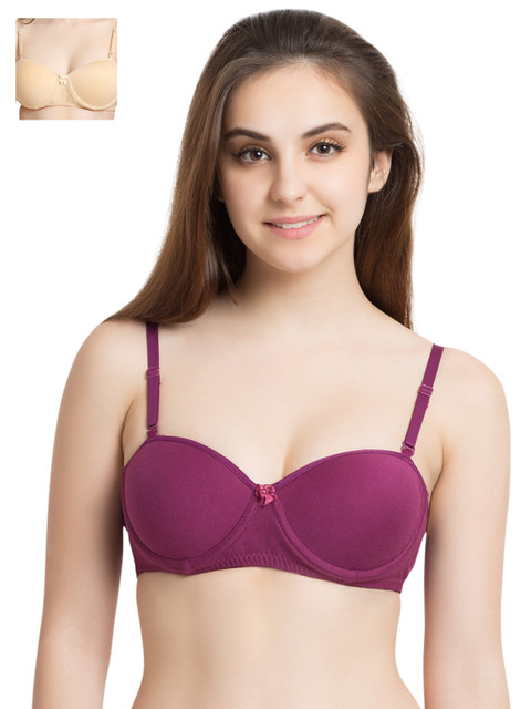 

Tweens Pack of 2 Demi-Cup T-shirt Bras TW-2201, Purple