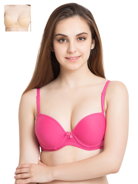 

Tweens Pack of 2 Demi-Cup T-shirt Bras TW-2601, Pink