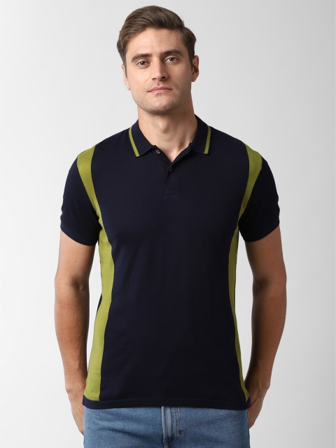 

Peter England Men Navy Blue Solid Polo Collar T-shirt