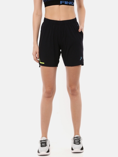 

FINO Women Navy Blue Solid Regular Fit Sports Shorts