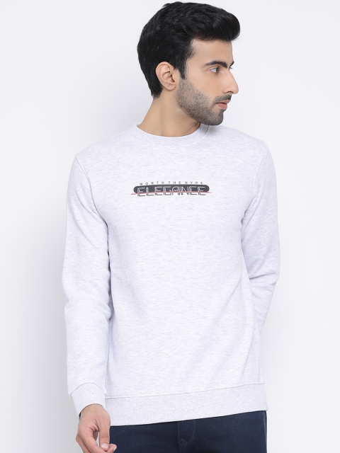 

Richlook Men Grey Melange Printed Sweatshirt