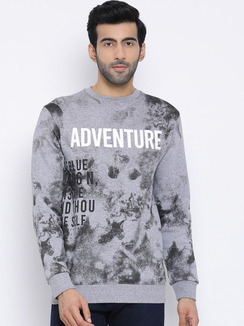 

Richlook Men Grey Printed Sweatshirt