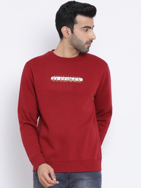 

Richlook Men Maroon Printed Sweatshirt