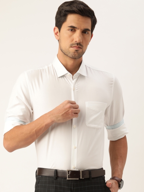 

Peter England Men White New Slim Fit Self Design Formal Shirt