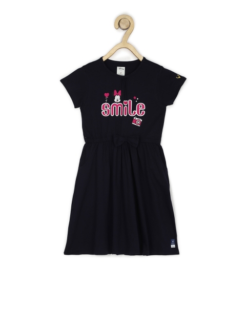 

Allen Solly Junior Girls Navy Blue Printed Fit and Flare Dress