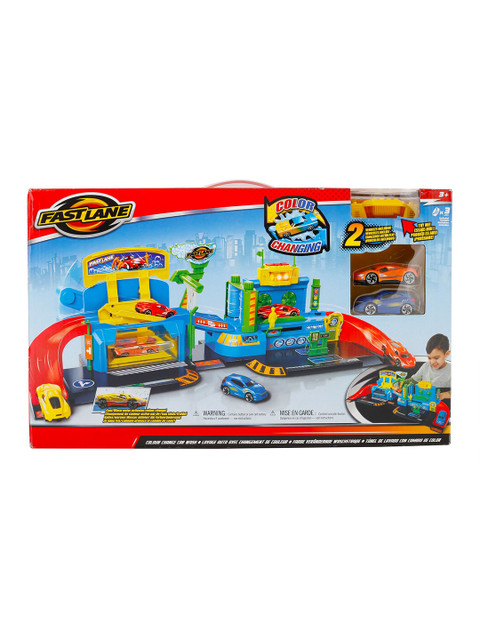 

FAST LANE Kids Blue & Orange Colour Changing Car Wash Playset