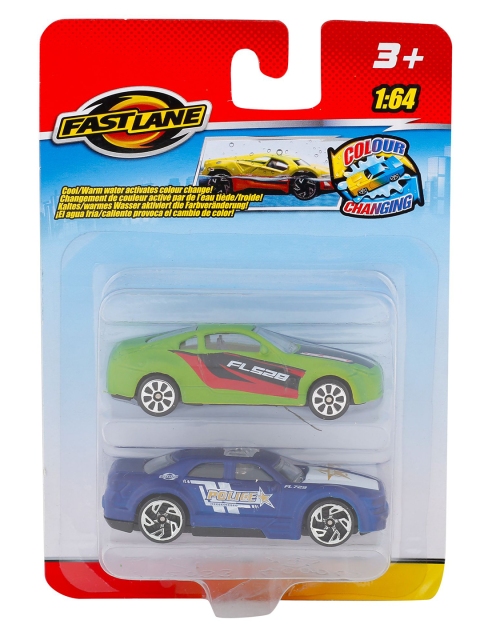 

FAST LANE Kids Set of 2 Green & Blue Colour Change Toy Cars