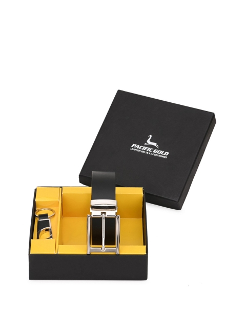 

Pacific Gold Men Black Genuine Leather Accessory Gift Set