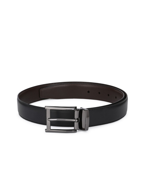 

Pacific Gold Men Black Solid Genuine-Leather Reversible Belt