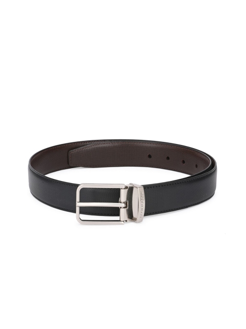 

Pacific Gold Men Black & Brown Solid Leather Belt