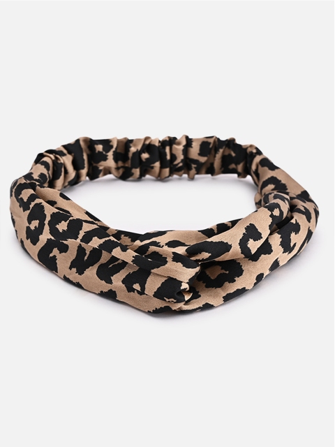 

BuckleUp Women Black & Beige Animal Printed Headband