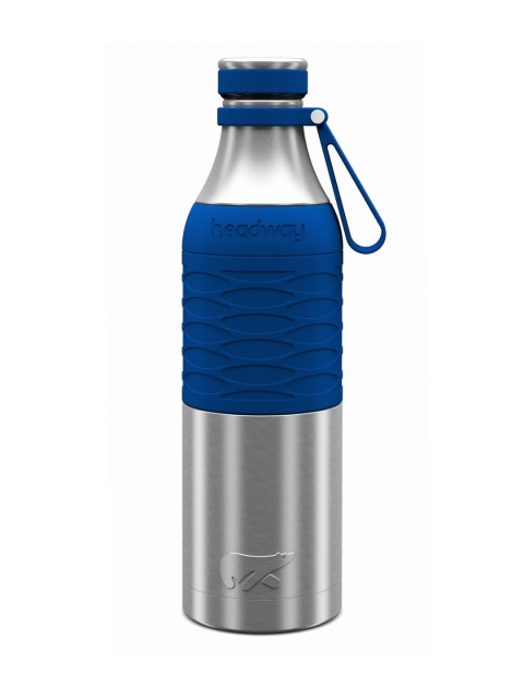

Headway Navy Blue Burell Stainless Steel Insulated Bottle 750 ML, Silver