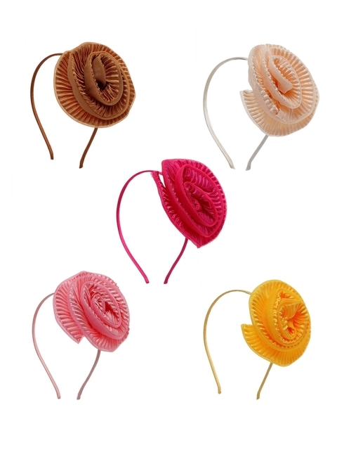 

Stoln Girls Set Of 5 Solid Flower Hairbands, Yellow