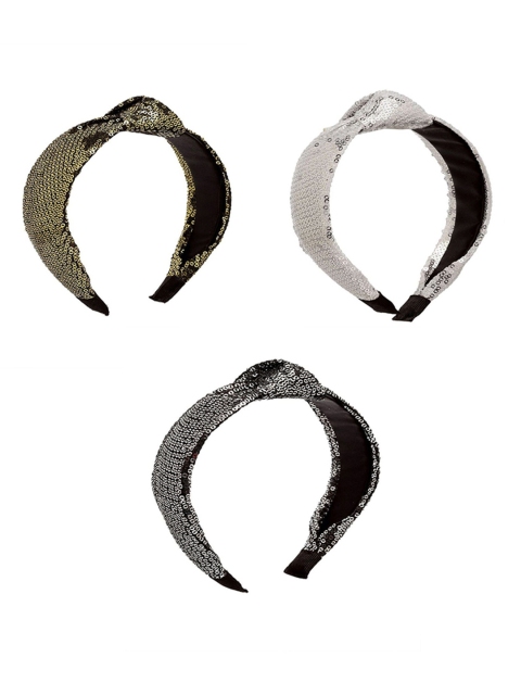 

Stoln Girls Pack of 3 Embellished Knot Style Hairbands, Black