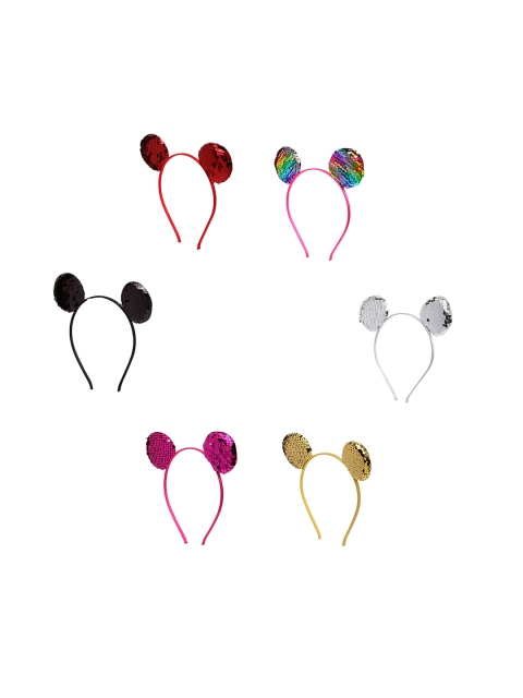 

Stoln Girls Set of 6 Sequinned Cat-Ear Shaped Hairbands, Multi