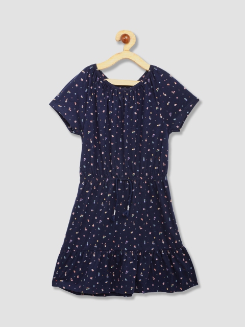 

GAP Girls Navy Blue Printed A-Line Dress