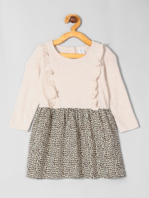 

GAP Girls Beige Printed A-Line Dress