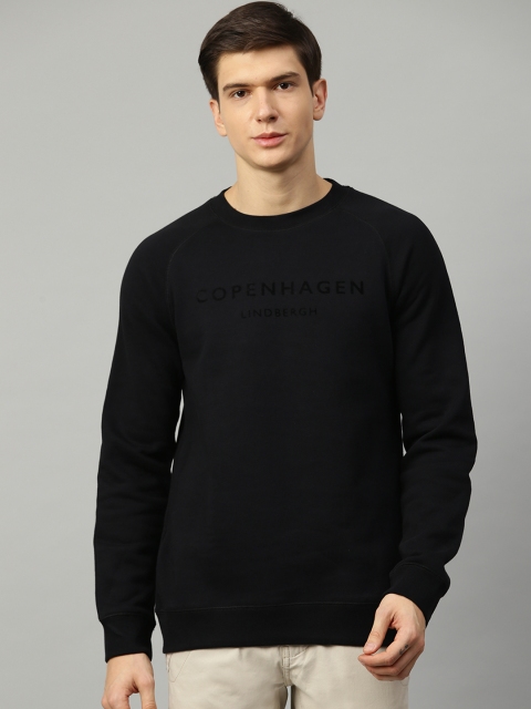 

LINDBERGH Men Black Solid Sweatshirt