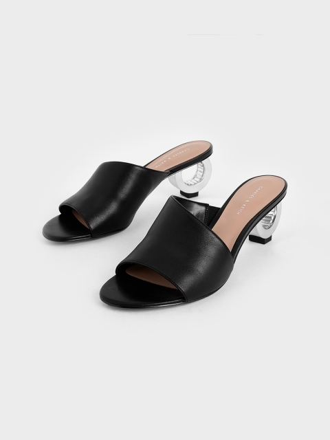 

CHARLES & KEITH Women Black Solid Heels