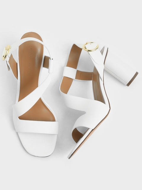 

CHARLES & KEITH Women White Solid Heels