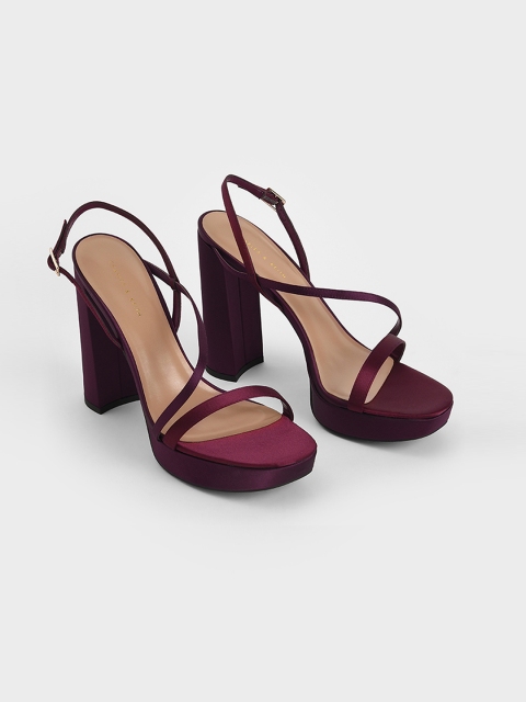 

CHARLES & KEITH Women Purple Solid Heels