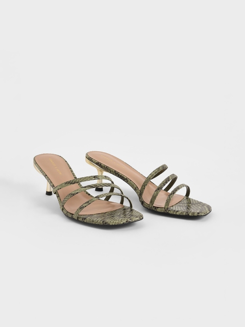 

CHARLES & KEITH Women Green Embellished Sandals