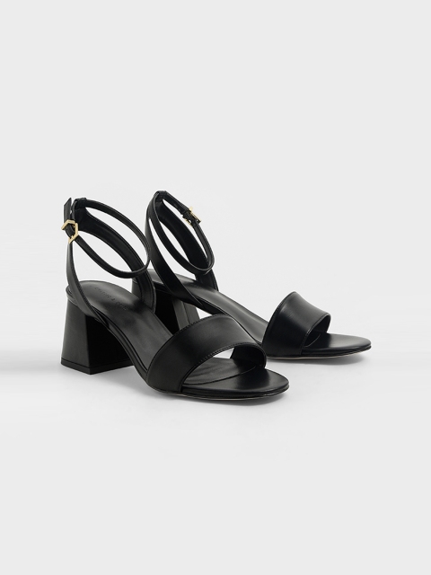 

CHARLES & KEITH Women Black Solid Heels