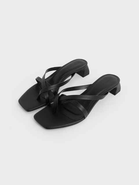 

CHARLES & KEITH Women Black Solid Heels