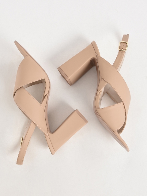 

CHARLES & KEITH Women Nude-Coloured Solid Sandals