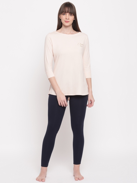 

Enamor Women Beige & Black Solid Night suit