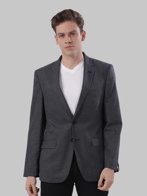 

Raymond Men Blue Woven Design Single-Breasted Formal Blazer