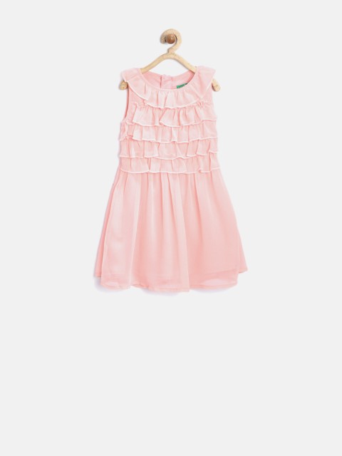 

Gini & Jony Girls Pink Polyester Ruffled Fit & Flare Dress