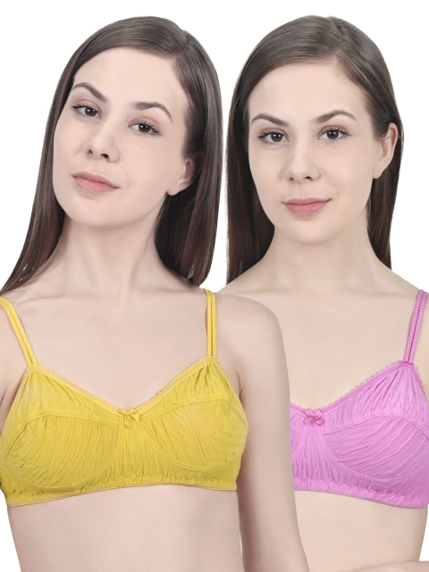 

Innocence Pack Of 2 Solid Non-Wired Non Padded Minimizer Bra 12370216-1-12363210-1, Fuchsia