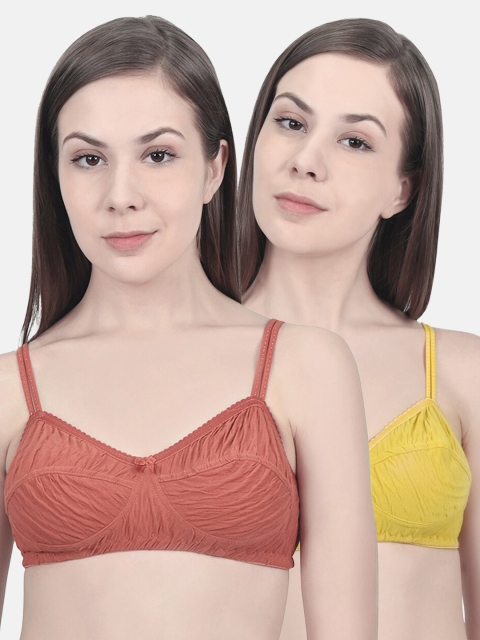 

Innocence Pack Of 2 Solid Non-Wired Non Padded Minimizer Bras 12370276-1-12363210-1, Mustard