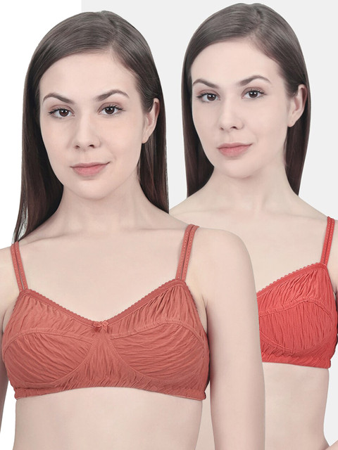 

Innocence Rust & Orange Self Design Non-Wired Non Padded T-shirt Bra 12373984-1-12370276-1