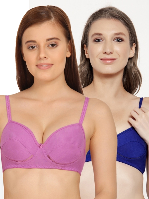 

Innocence Pack Of 2 Solid Non-Wired Non Padded Everyday Bra 8505015-1-12782124-1, Purple