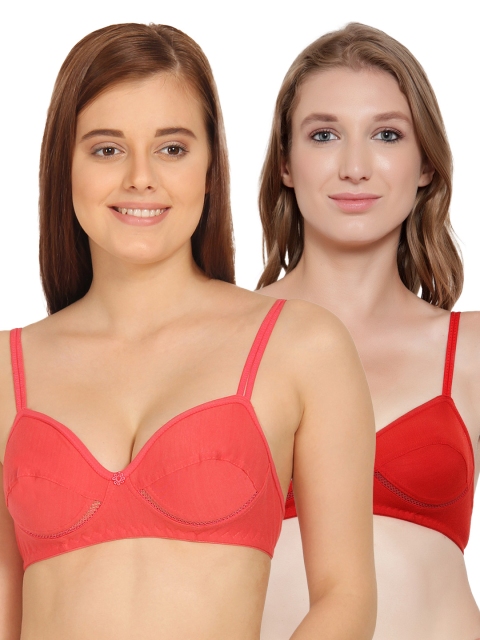 

Innocence Pack Of 2 Solid Non-Wired Non Padded Everyday Bra 12747110-1-8504995-1, Coral