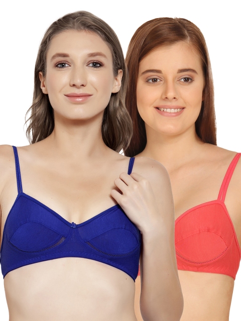 

Innocence Pack Of 2 Solid Non-Wired Non Padded Everyday Bra 12782124-1-8504995-1, Coral